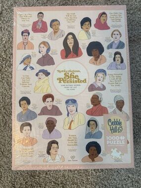 Cobble Hill Notable Women Puzzle Company Box — Navy Blue & Gold Accent
